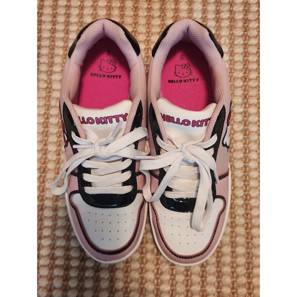 Women's Y2K Hello Kitty Sneakers Size 8 Pink White Playful Kawaii Girly Whimsy - Picture 3 of 10